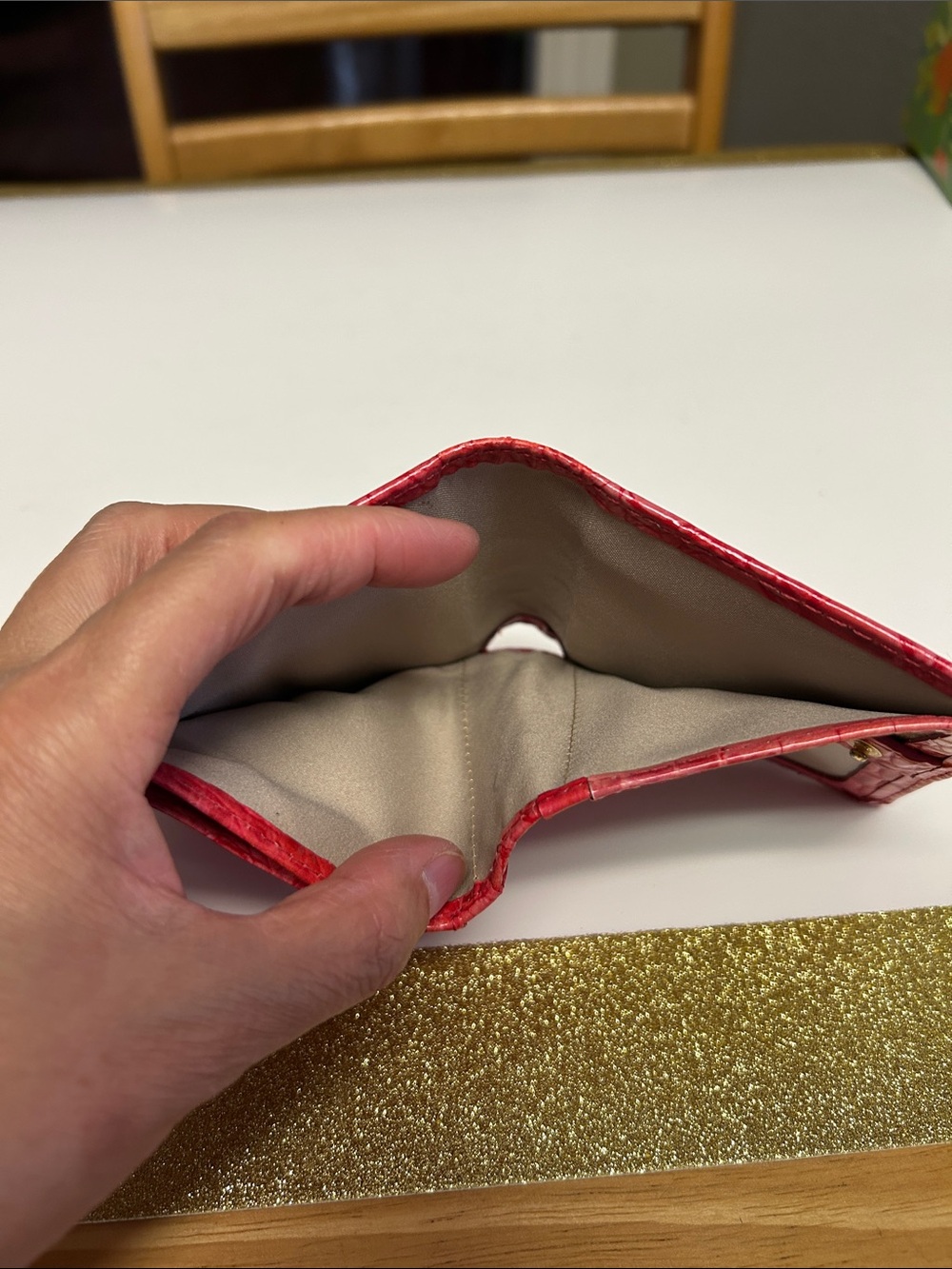 Brahmin Red Croc-Embossed Leather Wallet - Picture 6 of 11